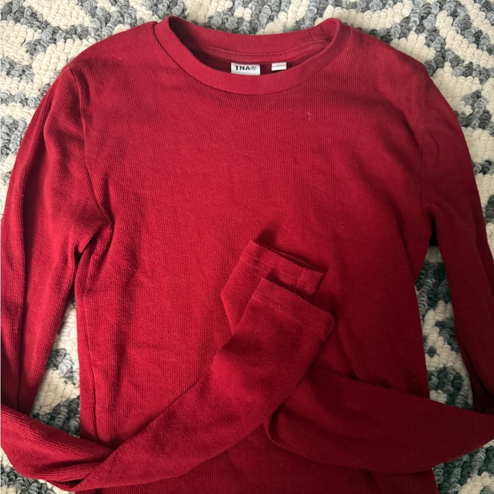 TNA Red Crew Neck Sweater